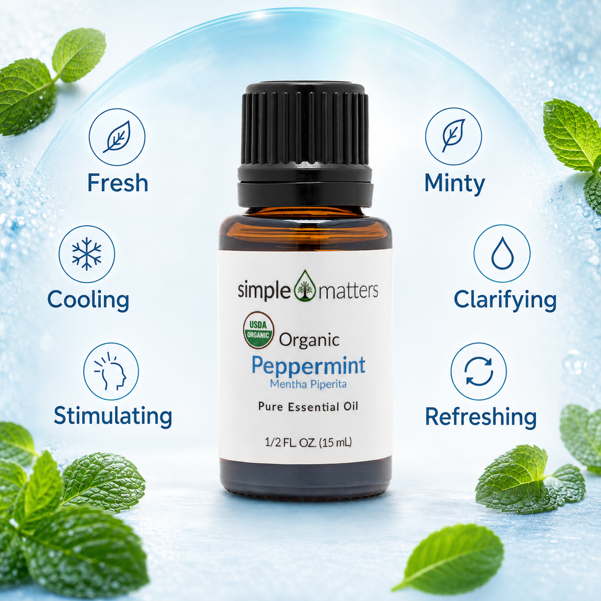Peppermint Organic Essential Oil - 15 mL