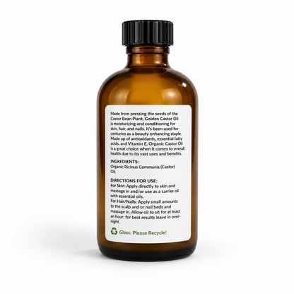 Organic Castor Carrier Oil - 8 Oz.