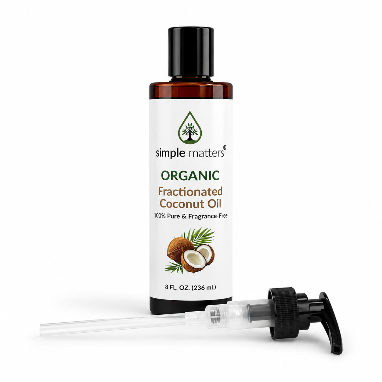 Organic Fractionated Coconut Carrier Oil - 8 Oz.